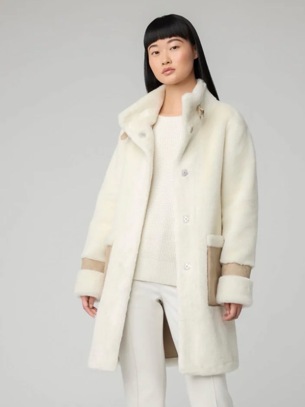 Soia & Kyo Anthropologie Fiala Sherpa Coat size Large - Picture 2 of 15